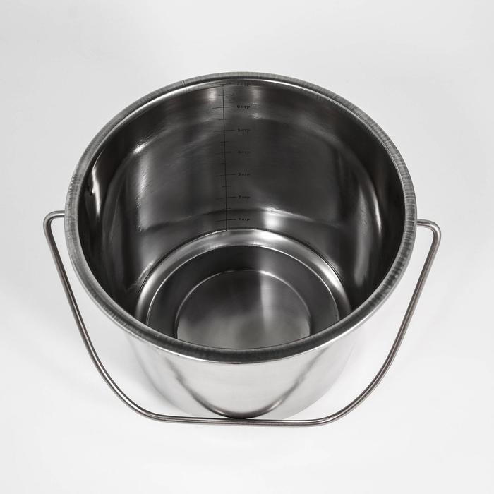 Ведро с крышкой, 5 л, мерная шкала, нержавеющая сталь