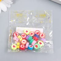 Бусины для творчества PVC "Сердечки - печать" набор 25 шт 0,5х0,9х0,9 см