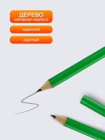 Мини-карандаш чернографитный Calligrata, HB, деревянный, зелёный корпус