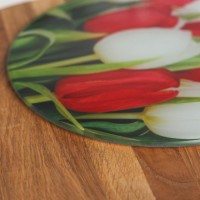 Доска разделочная Доляна «Тюльпаны», d=20 см