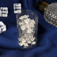 Шпилька для волос "Блестящее сердце" 1х6,5 см, серебро