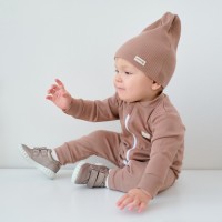 Комбинезон на молнии Крошка Я BASIC LINE, рост 62-68 см, коричневый