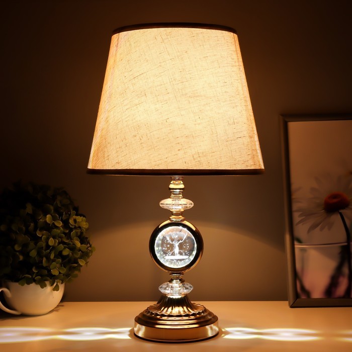 Настольная лампа с подсветкой "Рунди" Е27 40Вт золото 24х24х41 см Настольная лампа с подсветкой "Рунди" Е27 40Вт золото 24х24х41 см