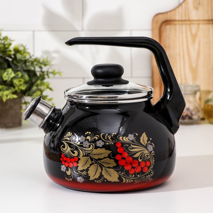 Чайник со свистком «Рябина», 2 л , фиксированная ручка