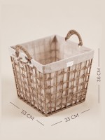 Корзина для хранения SL Home, ручное плетение, с ручками, квадратная, джут, 33×33×36 см
