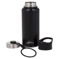 Термос Мастер К, 1 л, две крышки, сохраняет тепло до 12 ч, нержавеющая сталь, чёрный