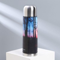 Термос «Огонь» в кожзаме, MODE FORREST, 750 мл, время сохранения тепла 16-18 ч