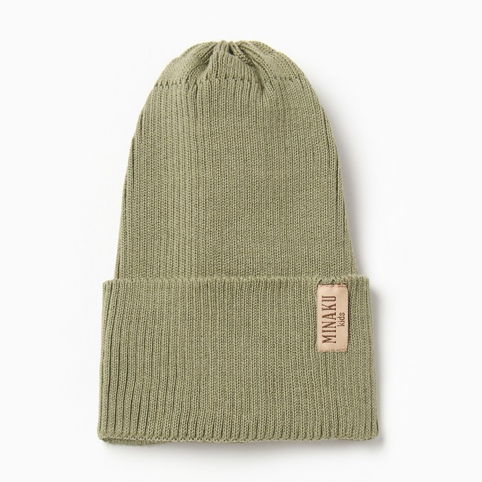 Шапка детская MINAKU, цвет хаки, размер 48-52 (3-5 лет)