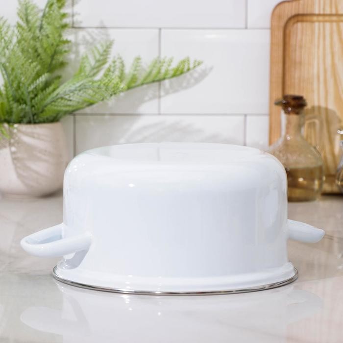 Кастрюля, 4,5 л, индукция, без деколи, цвет белый