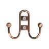 Крючок мебельный ТУНДРА TKd=017, двухрожковый, медь