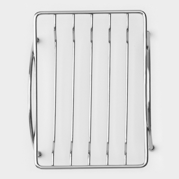 Мыльница на ножках Доляна «Вернисаж», 12×9×3 см, хромированная