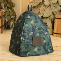 Шапка для бани и сауны «Камуфляж», полиэфир, шерсть