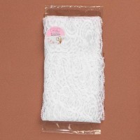 Кружево капроновое, 90 мм × 3 ± 0,5 м, цвет белый