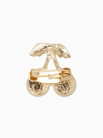 Брошь «Вишенки» наливные, цвет белый в жёлтом золоте (неделимая фасовка 12 шт., цена за шт.)