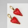 Серьги ассорти «Клубника-сердце», красные в золоте