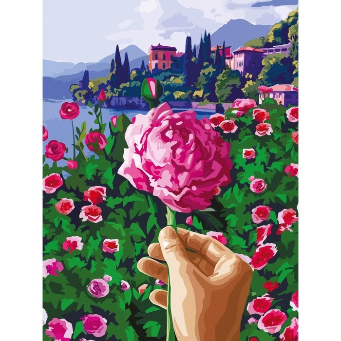 Алмазная мозаика на подрамнике с полным заполнением «Цветок в руке», 20х30 см