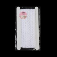 Кружево капроновое, 15 мм × 10 ± 1 м, цвет белый