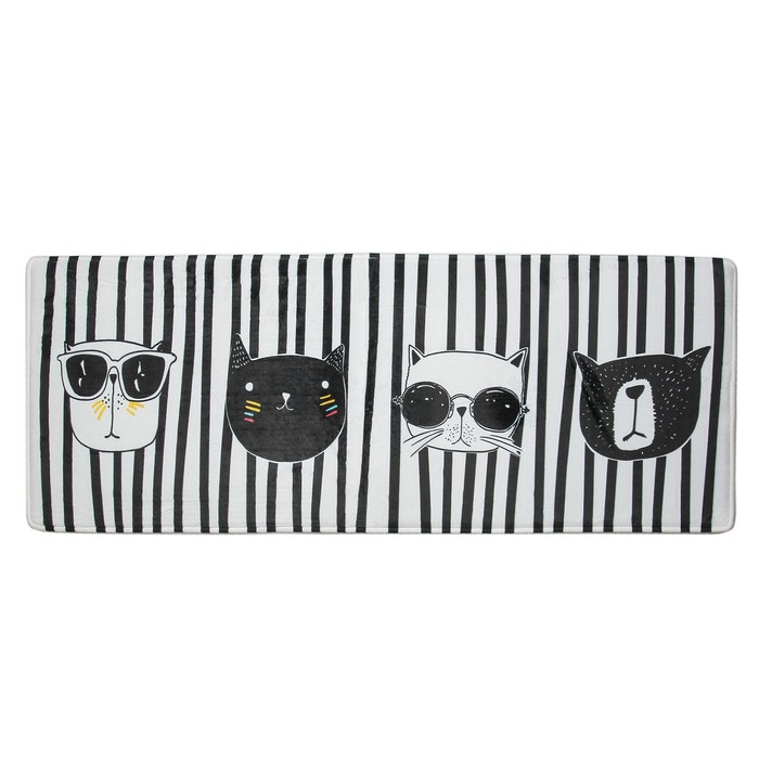 Коврик для ванной и туалета Доляна «Коты», 45×120 см