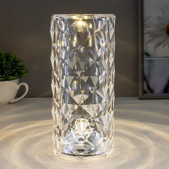 Настольная лампа "Хрустальный замок" LED 1Вт  4000К USB сенсорный 9х9х21.5 см RISALUX