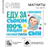Набор магнитов на авто «Еду за сыном», на выписку, 42 см × 29.7 см