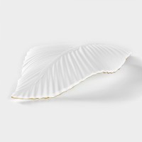 Блюдо для фруктов Доляна «Лист», 35.5×20×5 см, золотое с белым