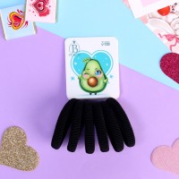 Резинка для волос "Авокадо лав" (набор 6 шт) очки, 4 см, чёрный