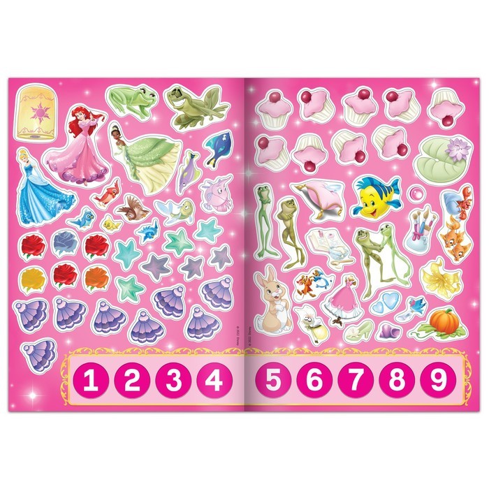 Многоразовые наклейки «Учим цифры», Принцессы, А4