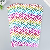 Фоамиран голография "Цветы и звёзды на белом" 2 мм формат А4 набор 5 листов