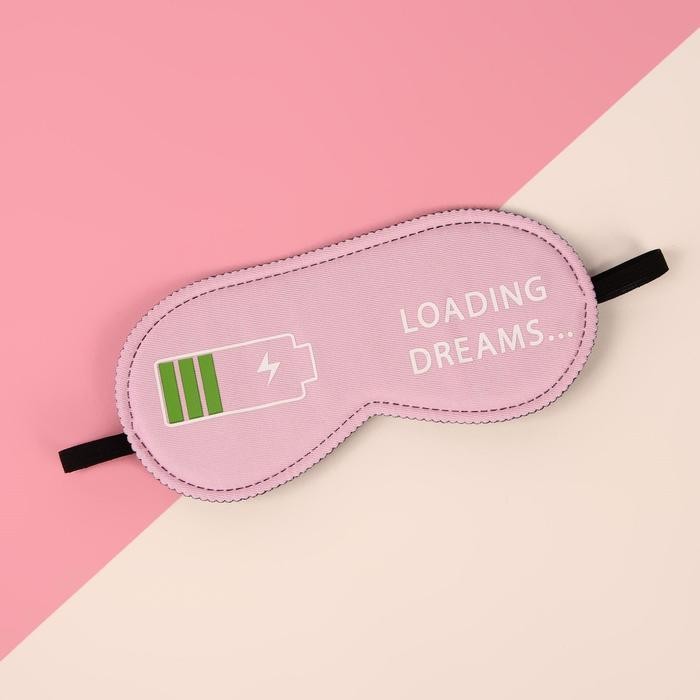 Маска для сна «Зарядка», 19×9 см, резинка одинарная, розовая