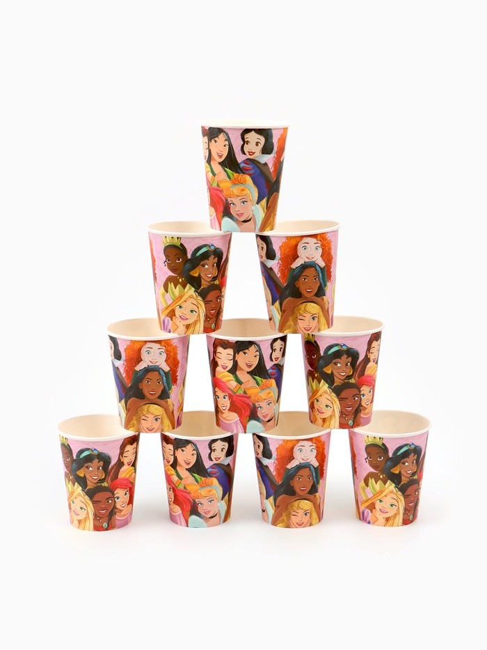 Стакан одноразовый 250 мл, набор 10 шт., Принцессы Дисней