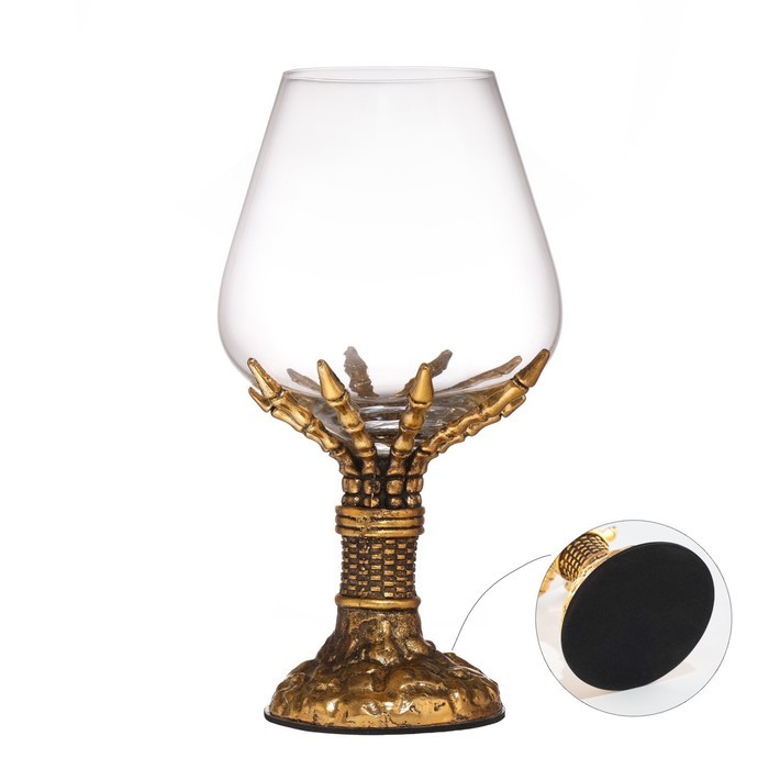 Бокал для коньяка «Рука скелета», 550 мл, стекло, золотистый