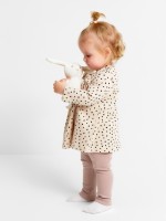 Комплект для девочки (платье, легинсы) Крошка Я «Киса», рост 86-92 см, бежевый, розовый