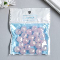 Бусины пластик "Шарики бледно-розовые с блёстками" светятся в темноте 20 гр d=1,2 см