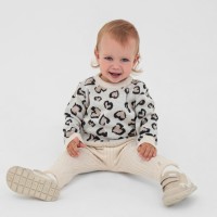 Костюм для девочки (джемпер, штаны) вязаный «Крошка Я» Leo Love, рост 68-74 см, бежевый