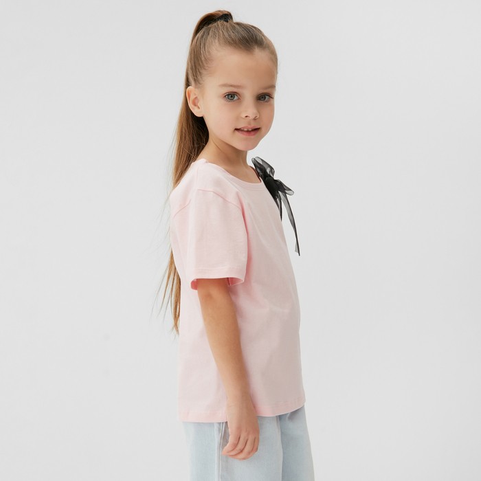 Футболка детская KAFTAN "Бантик", р.32 (110-116 см), розовый