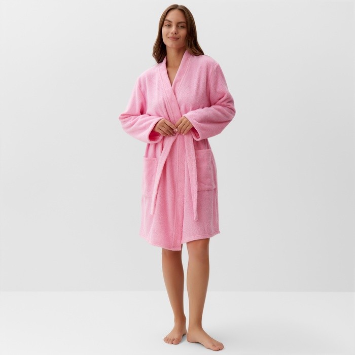 Халат махровый женский Girl power, размер 46-48, розовый