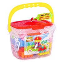 Конструктор «Строитель» в ведёрке, 52 элемента