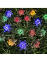 Гирлянда «Нить», 4.5 м, с насадками в виде цветов, IP44, 30 LED, 2 режима, солнечная батарея, тёмная нить, свечение мульти
