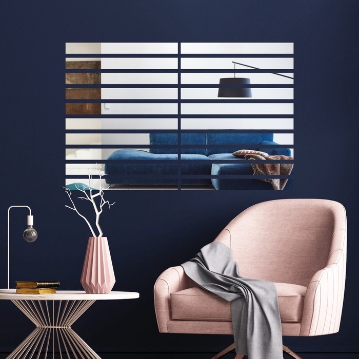 Набор наклеек интерьерных TAKE IT EASY «Линии», 20 шт., зеркальные, декор настенный, 30×3 см