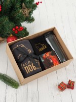 Подарочный набор новогодний «Больших побед», плед, перчатки и аксессуары