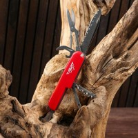 Нож швейцарский «Мастер К» 12 в 1, красный