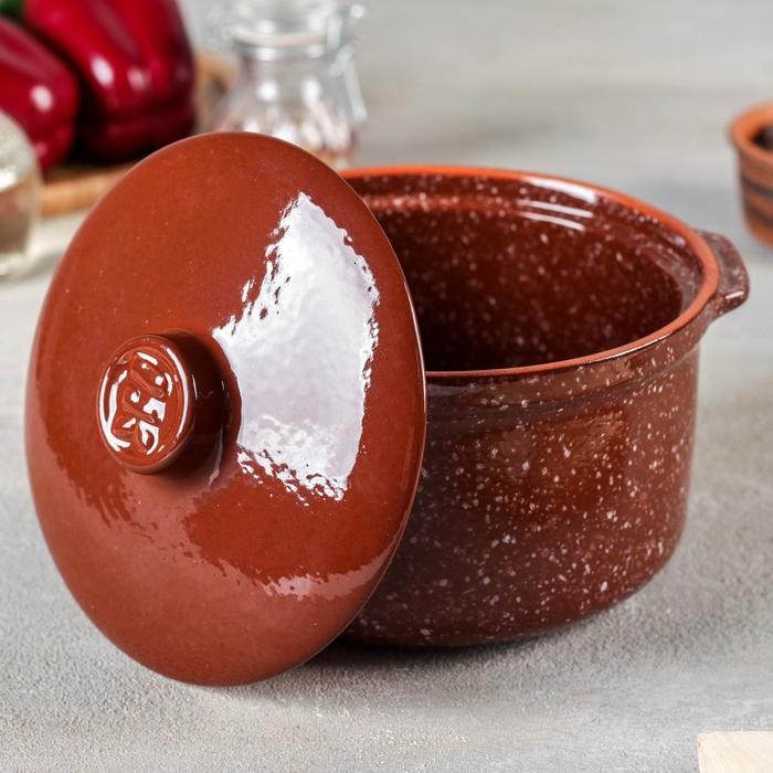 Горшок-сотейник «Мрамор коричневый», 1,5 л Горшок-сотейник «Мрамор коричневый», 1,5 л