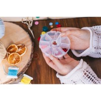 Органайзер для декора, 8 отделений, d = 10,5 × 3 см, цвет МИКС