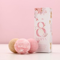 Бомбочки для ванны «С 8 марта!», 3×40 г, Чистое счастье