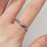 Кольцо с надписью «Желание» гладкое, безразмерное, цвет серебро