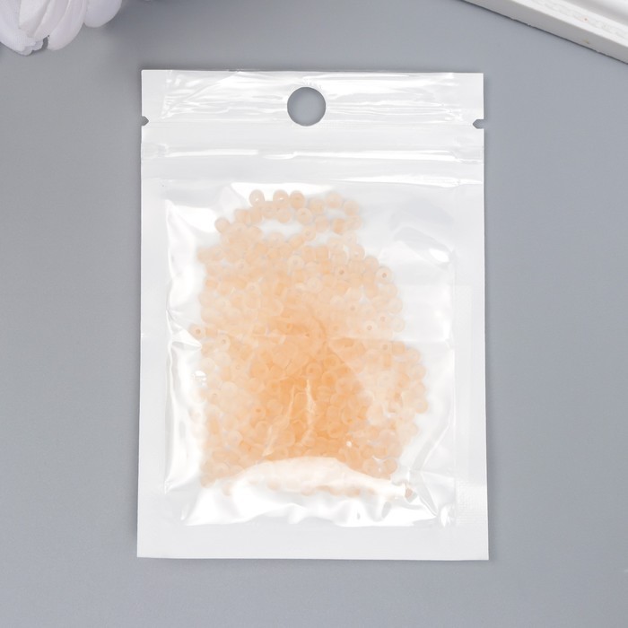 Бисер стекло 8/0 "Матовый полупрозрачный. Абрикос" 10 гр