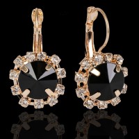 Серьги со стразами «Круг» вечеринка, крупный, МИКС