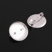 Основа для броши с круглым основанием СМ-367, (набор 5шт) 35 мм, цвет серебро