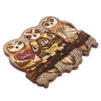 Ключница деревянная "Совы"