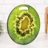 Доска разделочная и сервировочная круглая кухонная "Киви в разрезе", 26,5 см
